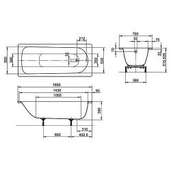 Стальная ванна Kaldewei Eurowa 311 160x70